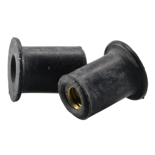 Rivet Nut, #10-32 Thread Size, 1/2 in L, Rubber, 10 PK